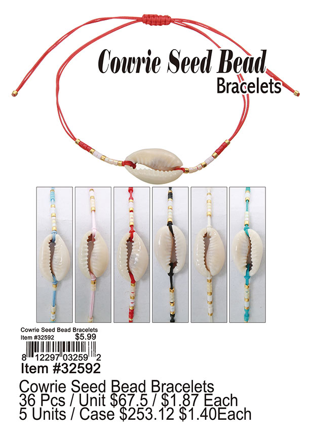 Cowrie Seed Bead Bracelets