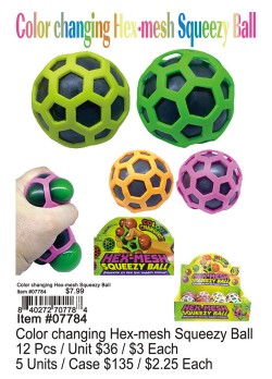 Color Changing Hex-Mesh Squeezy Ball