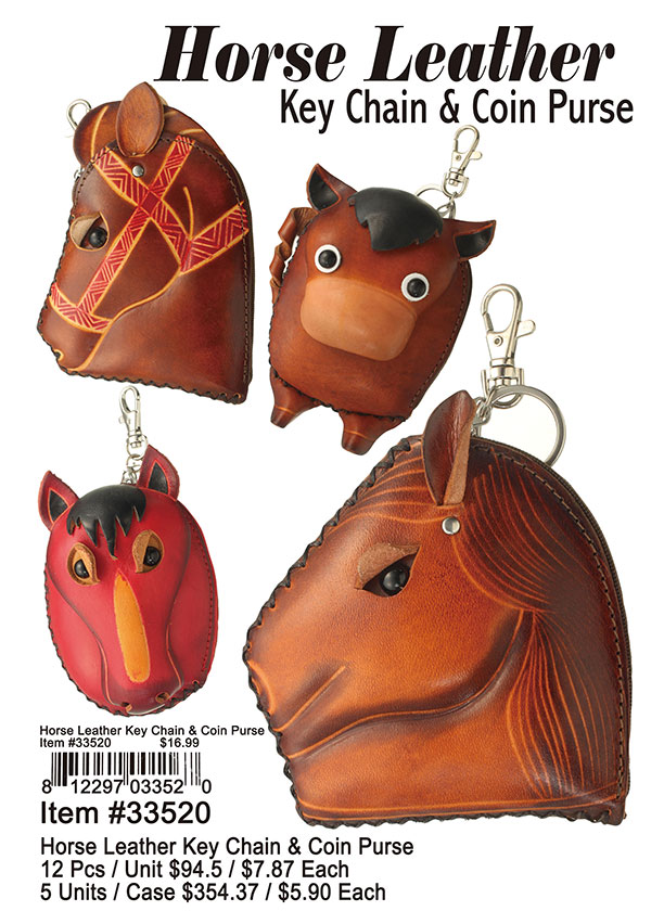 Horse Leather Keychain and Coin Purse