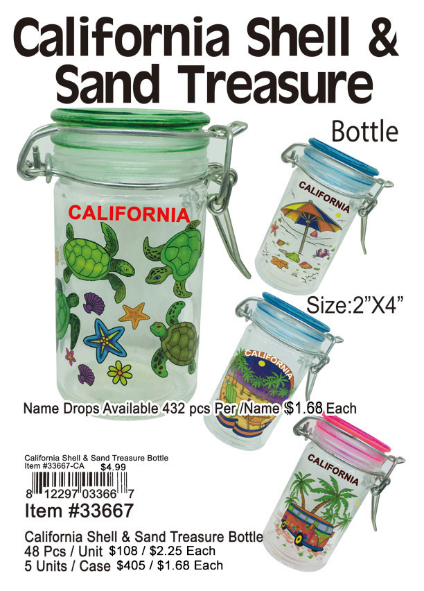 California Shell and Sand Treasure Bottle