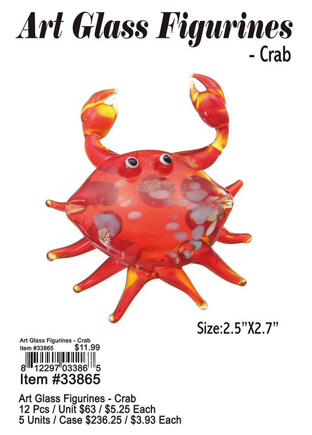 Art Glass Figurines-Crab