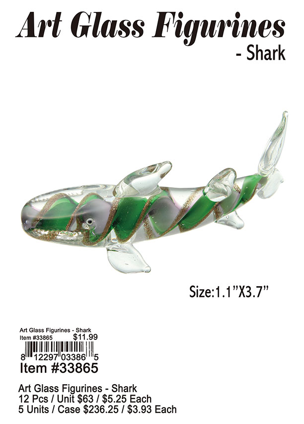 Art Glass Figurines-Shark