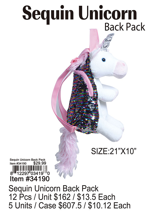 Sequin Unicorn Back Pack