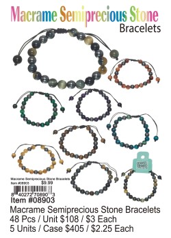 Macrame Semi Precious Stone Bracelets