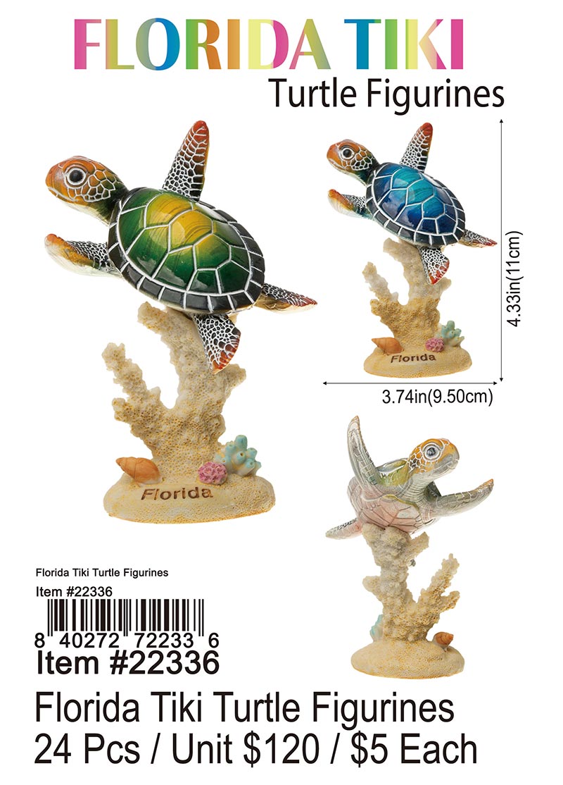 Florida Tiki Turtle Figurines