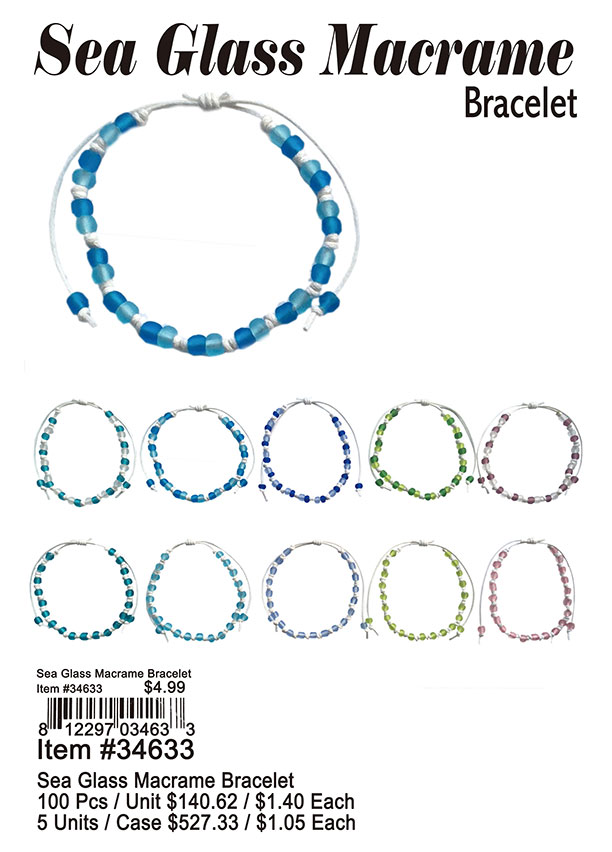 Sea Glass Macrame Bracelets
