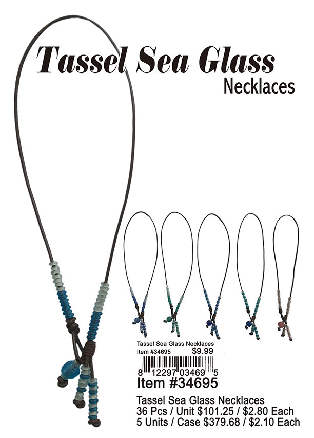 Tassel Sea Glass Necklaces