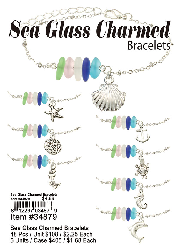 Sea Glass Charmed Bracelets