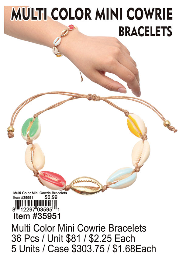 Multi Color Mini Cowrie Bracelets