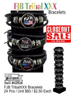 FJB Tribal Bracelet 24 Pcs - Closeout 144 Pcs.