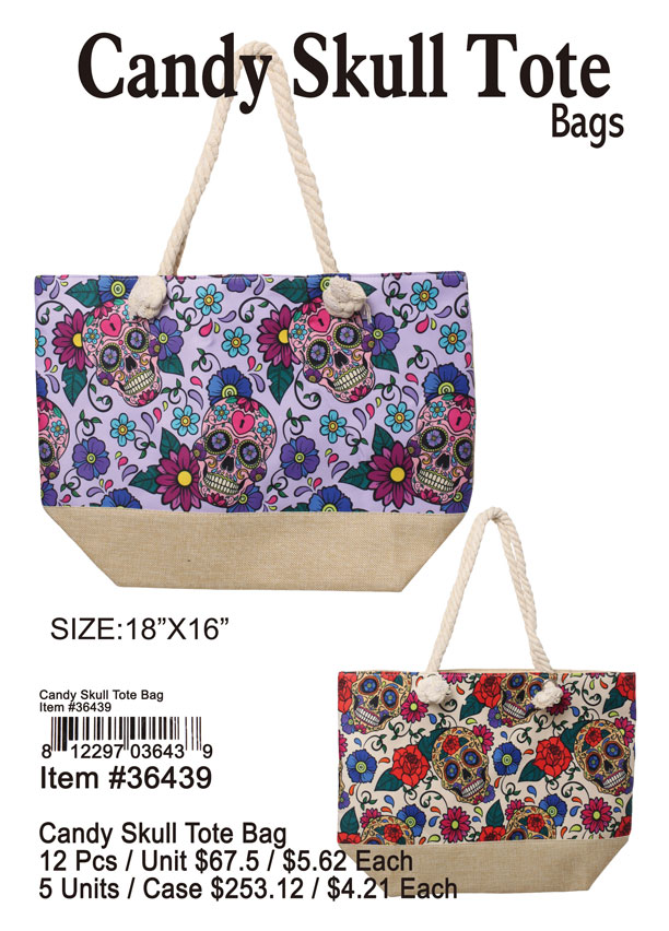 Candy Skull Tote Bags