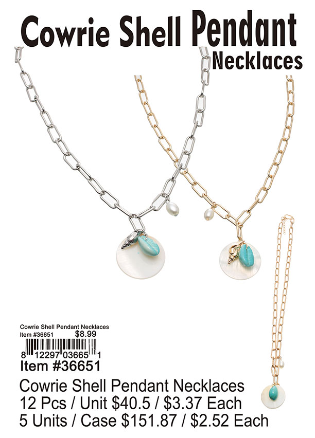 Cowrie Shell Pendant Necklaces