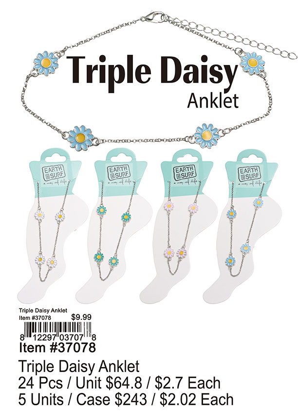 Triple Daisy Anklet