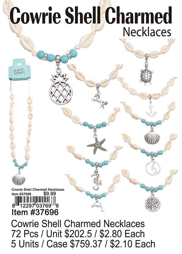 Cowrie Shell Charmed Necklaces