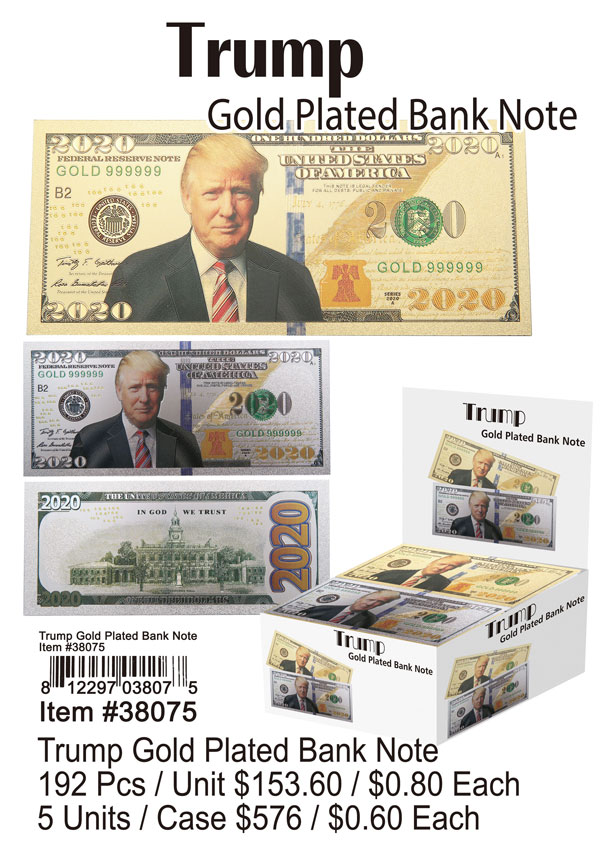 Donald Trump Gold Plated Bank Note