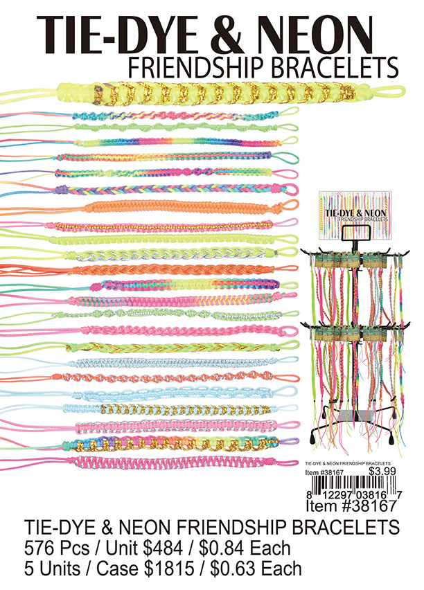 Tie-dye Neon Friendship Bracelets