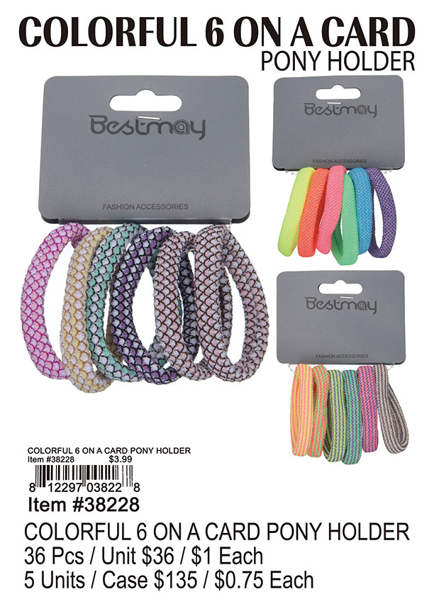 Colorful 6 on a Card Pony Holder
