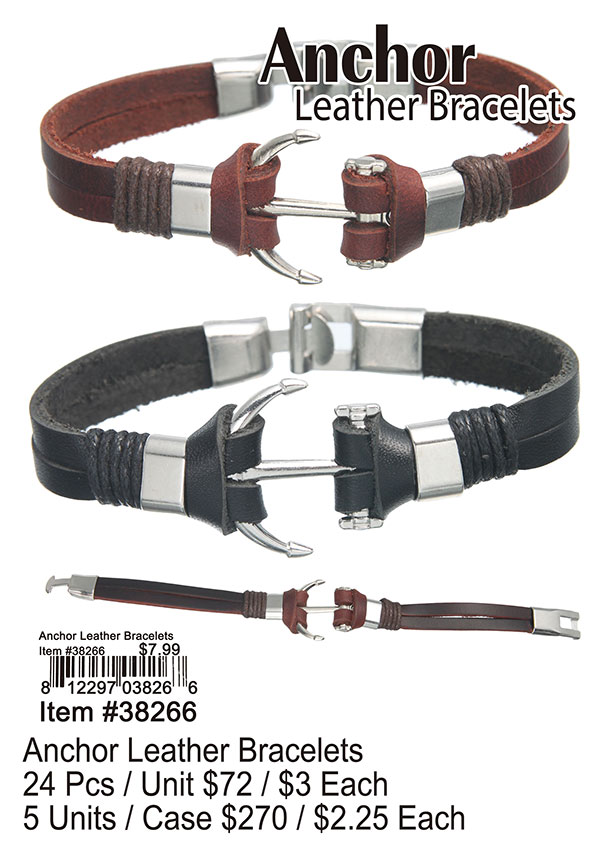 Anchor Leather Bracelets