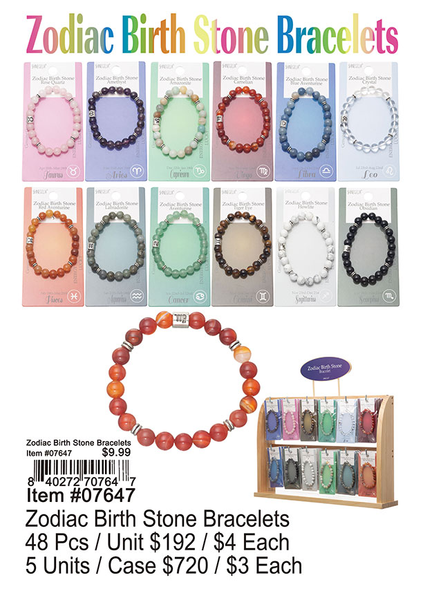 Zodiac Birth Stone Bracelets Puka Creations