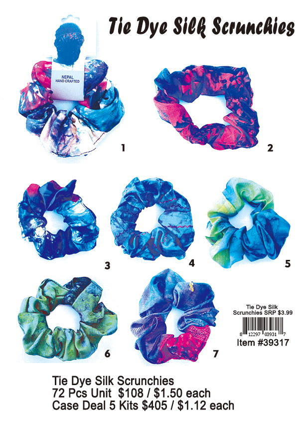Tie Dye Silk Scrunchies