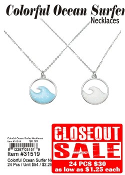 Colorful Ocean Wave Necklaces