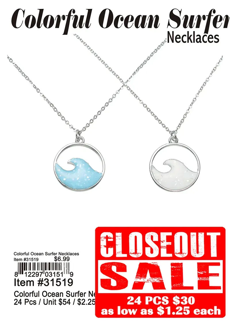 Colorful Ocean Wave Necklaces