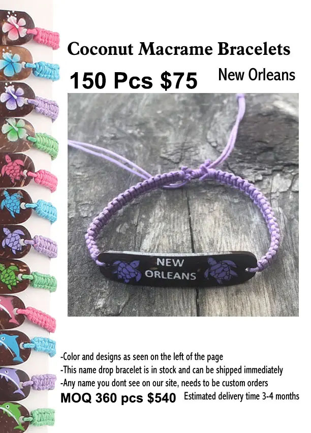 Coconut Macrame Bracelets -New Orleans