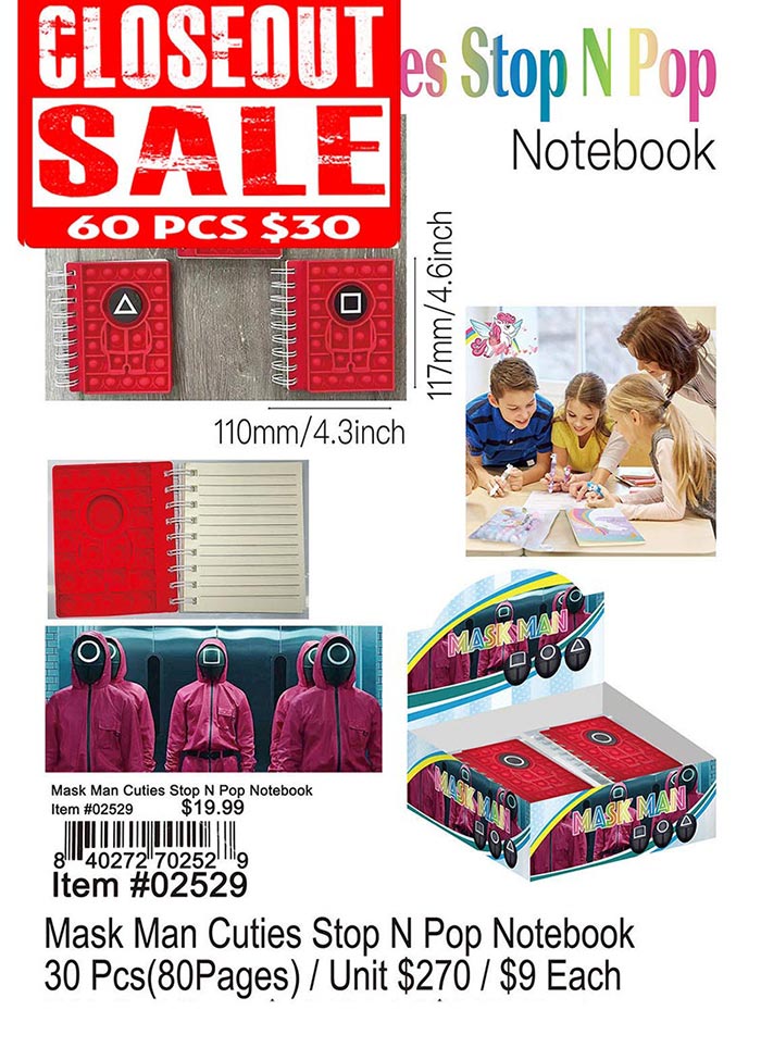 Mask Man Cuties Stop N Pop Notebook (CL)