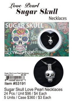 Sugar Skull Love Pearl Necklaces