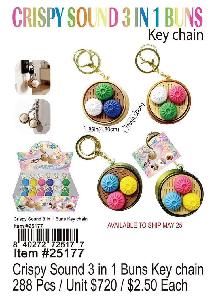 Crispy Sound 3 in 1 Buns Keychains