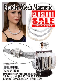 Braided Mesh Magnetic Necklaces