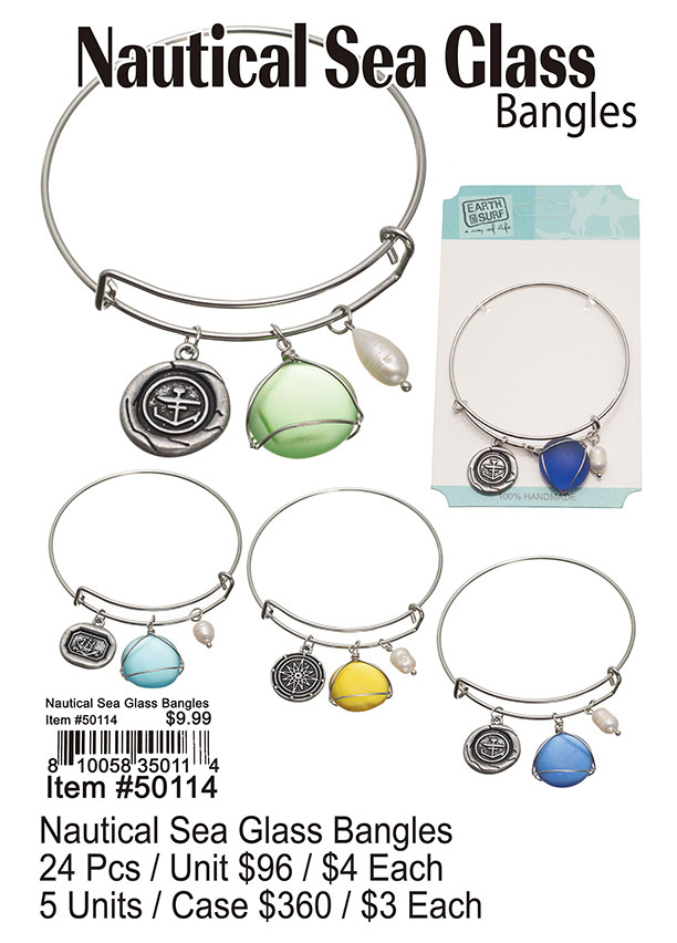 Nautical Sea Glass Bangles
