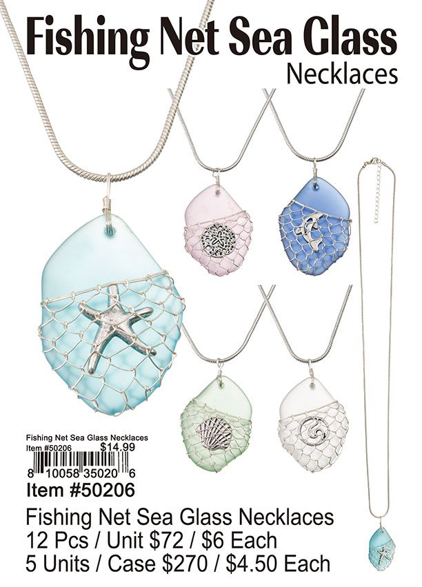 Fishing Net Sea Glass Necklaces