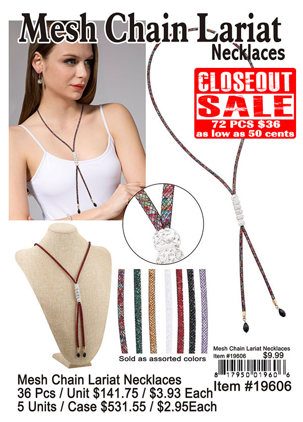 Mesh Chain Lariat Necklaces (CL)