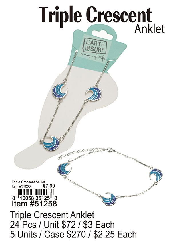 Triple Crescent Anklet