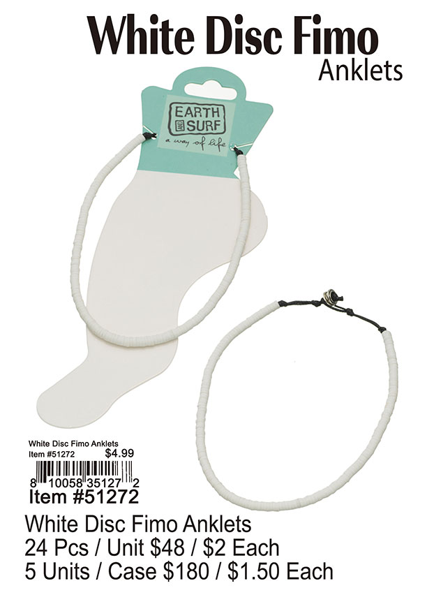 White Disc Fimo Anklets