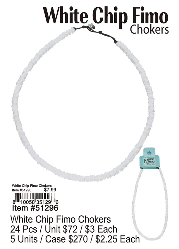White Chip Fimo Chokers