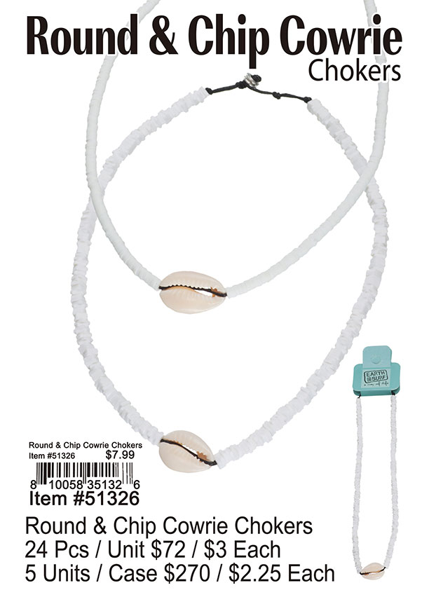 Round and Chip Cowrie Chokers