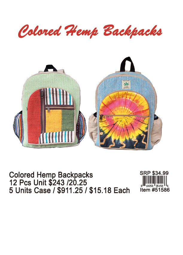 Colored Hemp Backpacks