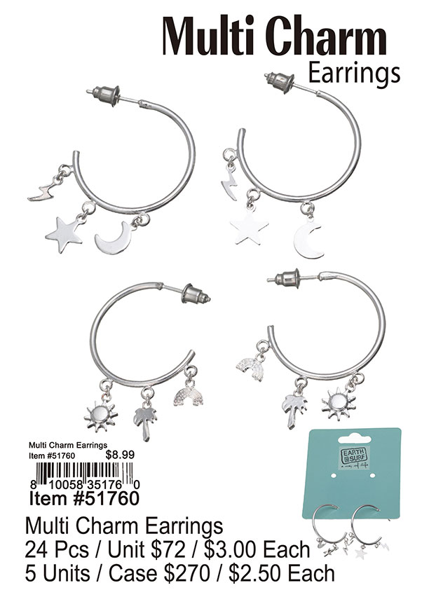Multi Charm Earrings