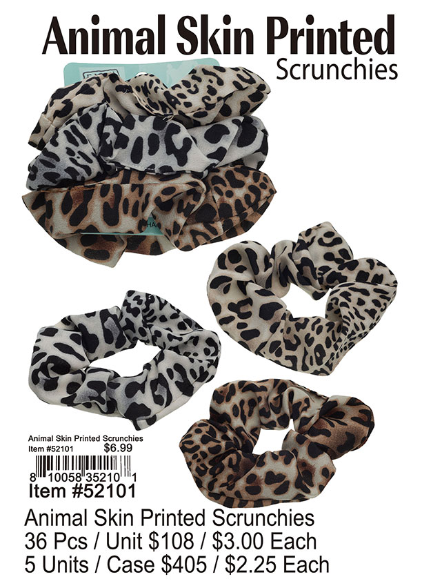 Animal Skin Printed Scrunchies