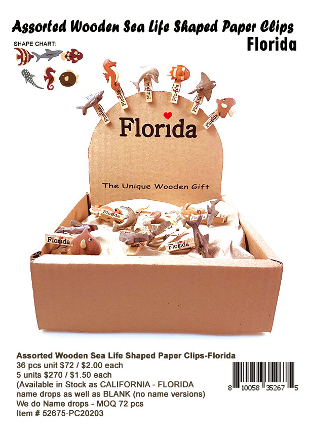 Wooden Turtle Paperclips-Florida