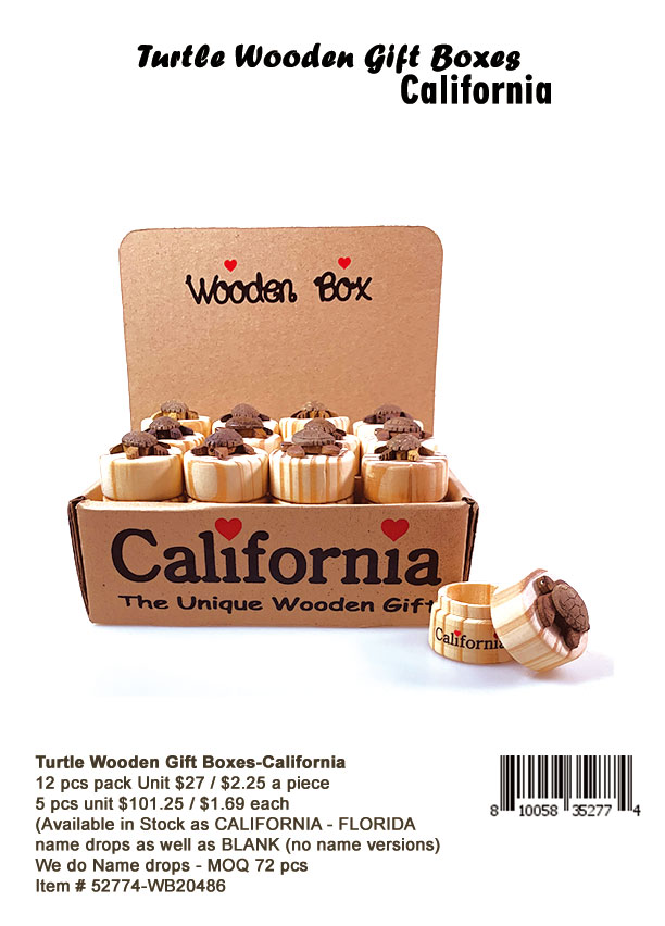 Turtle Wooden Gift Boxes-California