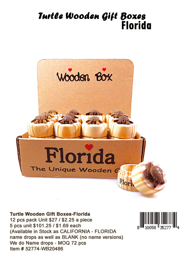 Turtle Wooden Gift Boxes-Florida