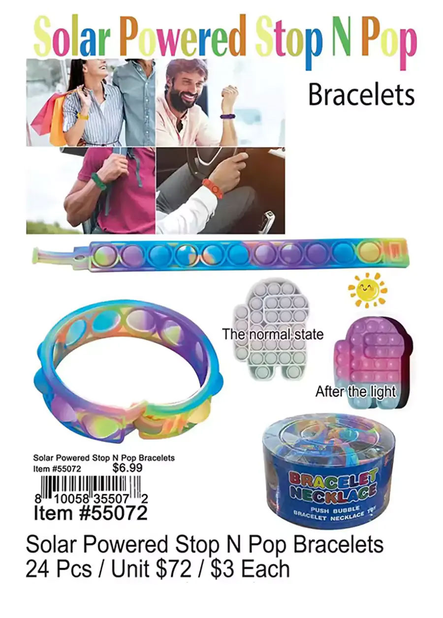 Solar Powered Stop N Pop Bracelets