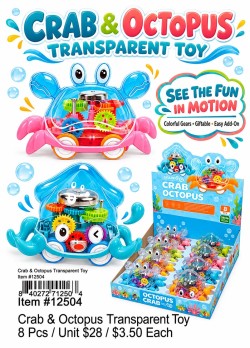 Crab and Octopus Transparent Toy