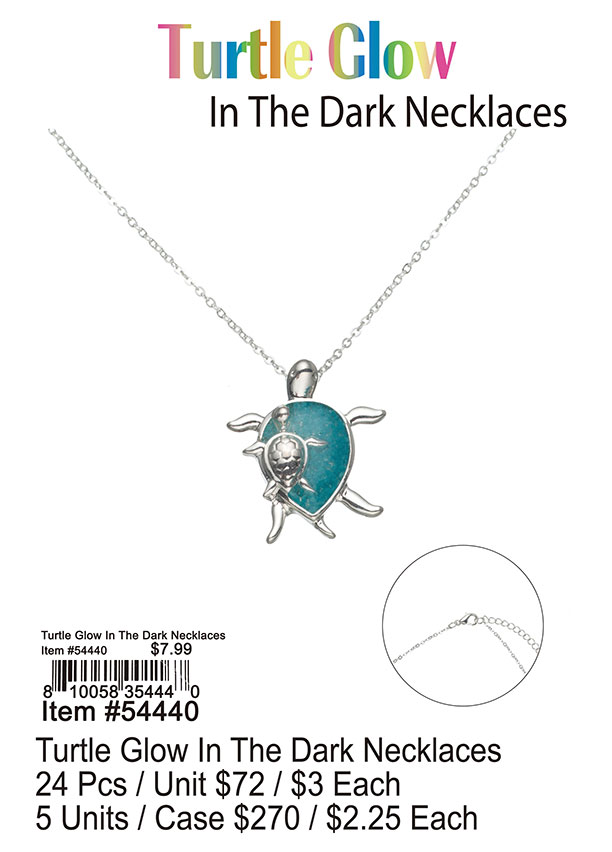 Turtle Glow In The Dark Necklaces