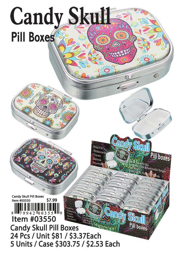 Candy Skull Pill Boxes