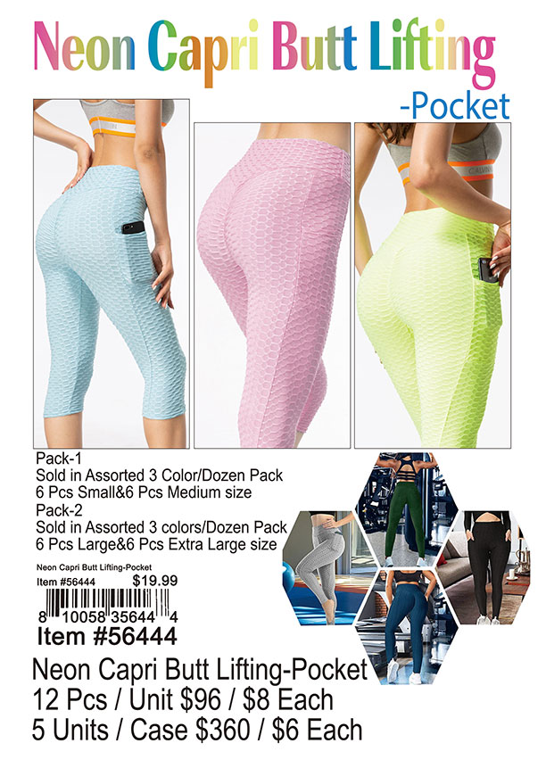 Neon Capri Butt Lifting-Pocket