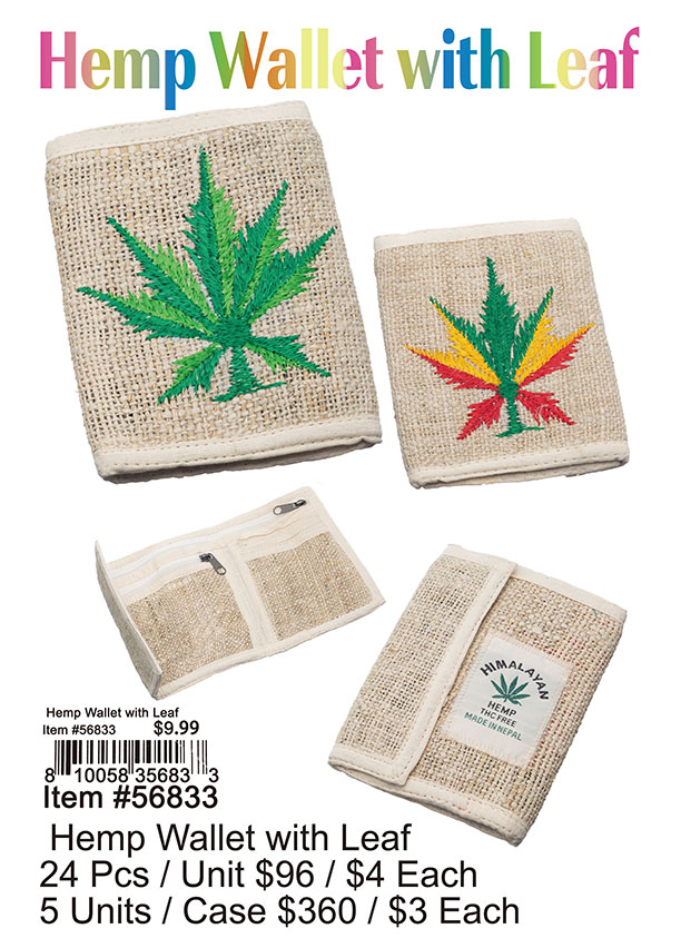 Hemp Wallet with Leaf
